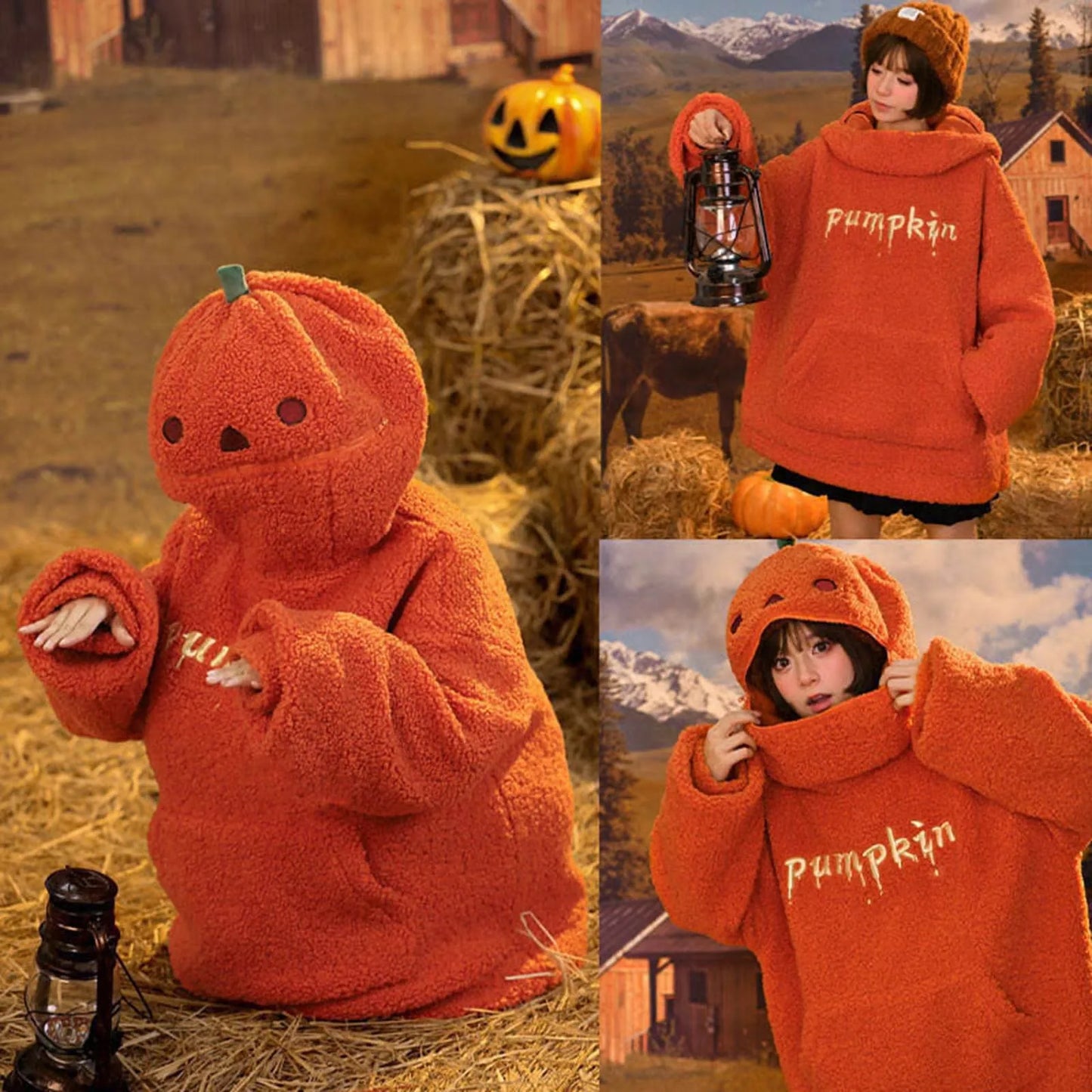 Pumpkin Fleece Halloween Hoodie