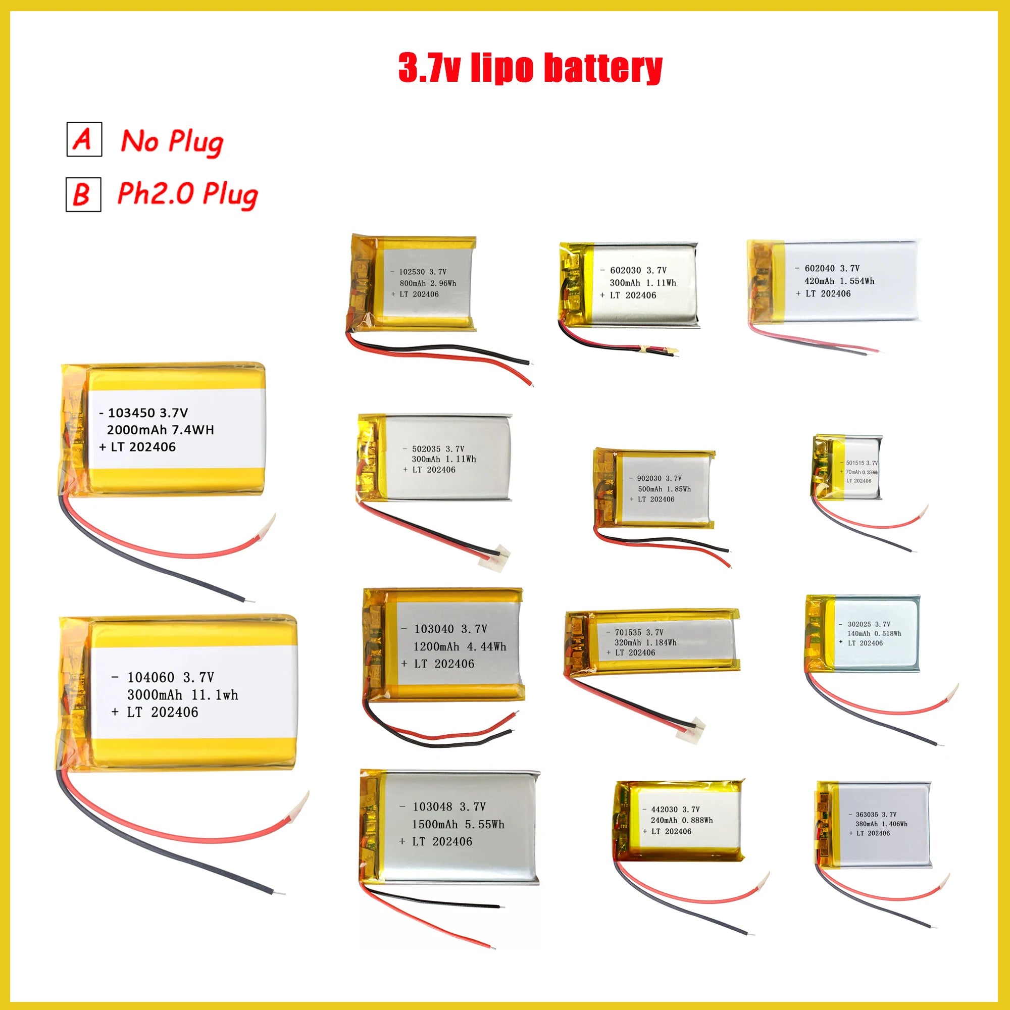 3.7V Lipo Battery Polymer Lithium Battery For PS4 Humidifiers Gps Navigation Devices Smart Wearable Locator Bluetooth Speaker