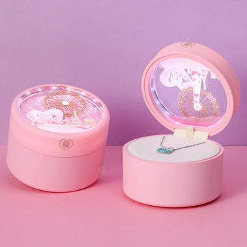 LED Induction Light Quicksand Ferris Wheel Jewelry Box