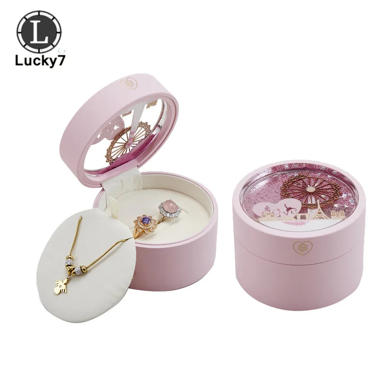 LED Induction Light Quicksand Ferris Wheel Jewelry Box