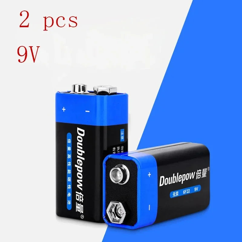 Doublepow 1-10PCS 9 volt battery 9V Disposable Carbon Multimeter Alarm Microphone 6F22 Iron Case Dry Battery