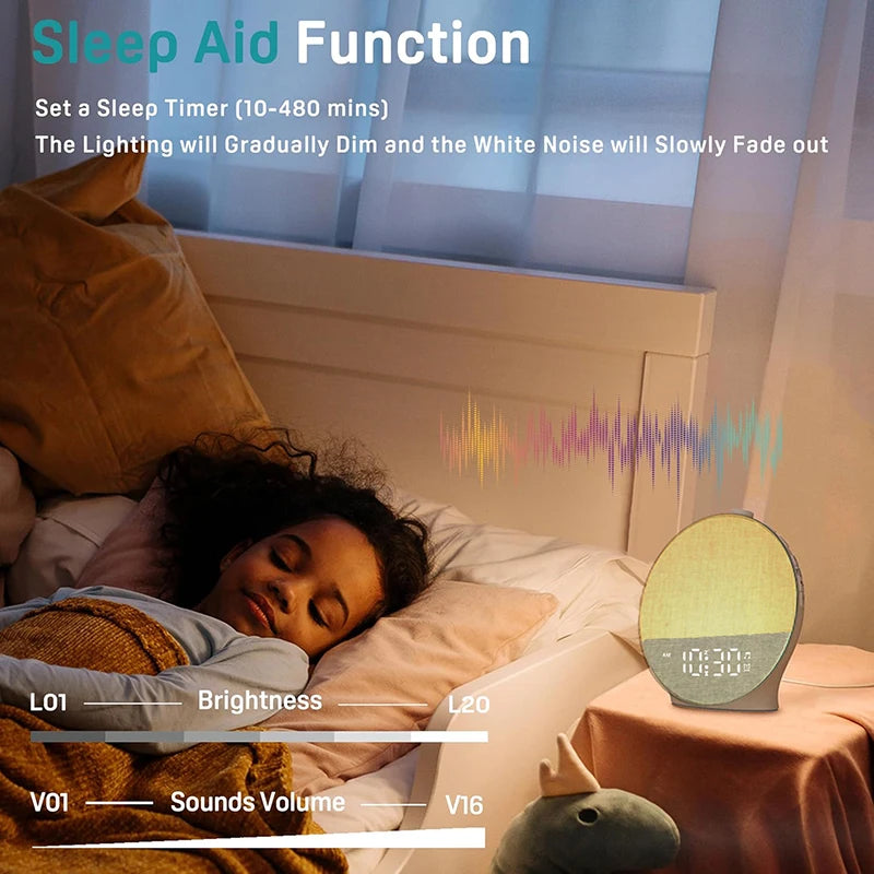 GxFusion Aurora Linen Sunrise Alarm Clock