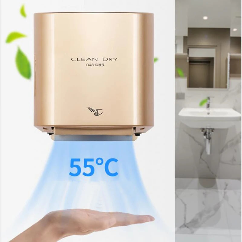 Electric Hand Dryer Infrared Sensor Automatic Hair Dryer Bathroom Hot Air Switch Punch-free Installation Blow Mobile Phone