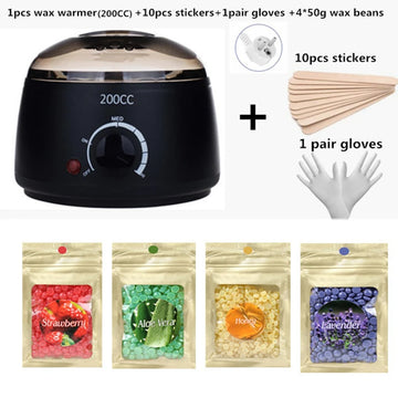 200cc Paraffin Wax Warmer mini Wax Heater Feet Mini SPA Wax-melt Machine Heater Body Depilatory Machine Waxing Kit