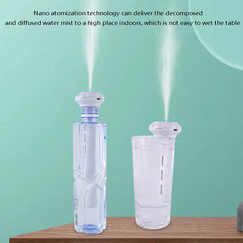 Mini Mineral Water Bottle Diamond Humidifier Portable USB Car Spray Home Desktop Hydrating Large Spray