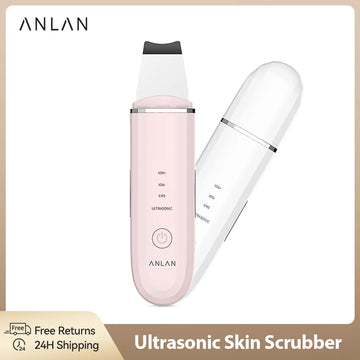 ANLAN Ultrasonic Skin Scrubber Deep Cleaning Peeling Shovel Limpiador Facial Skin Care Face Lifting Machine Ultrasonic Cleaner