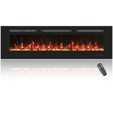 Dreamflame High Quality 72R In Media Electric Fireplace Heater 13 LED Colors 1500W Power Recessed And Wall Mounted Modern Style