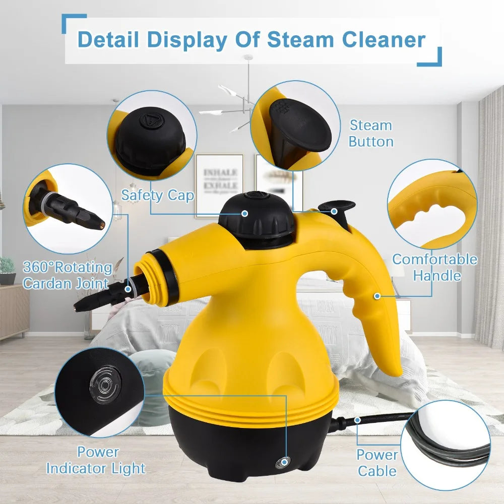 Steam Cleaner Hand-held Steam Cleaner,1000W High Temperature Steamer, Suitable for Home, Kitchen, Bathroom, Car Cleaning Tools