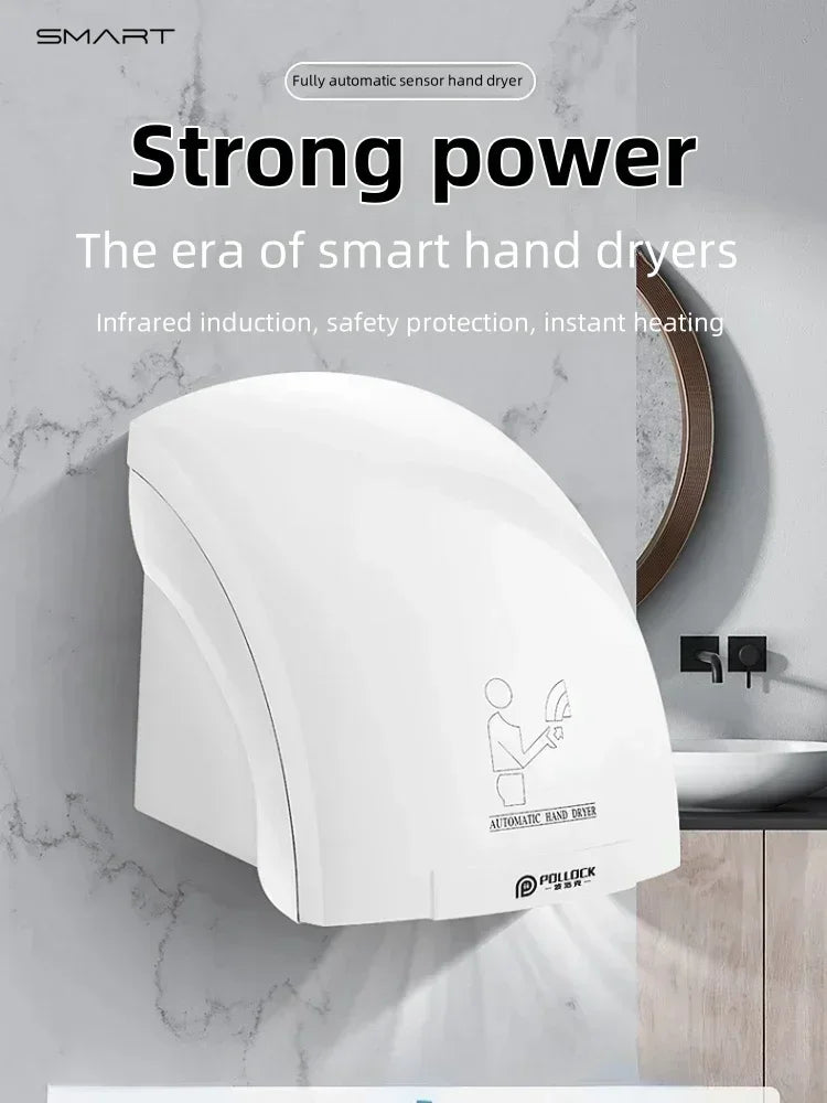 2000W New Automatic Induction Smart Hand Dryer. Cold and Hot Air. For Household and Hotel Bathrooms. Efficient & Hygienic.