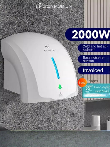 220V High-Speed Hand Dryer for Commercial Restrooms, Automatic Sensor and Energy-Efficient