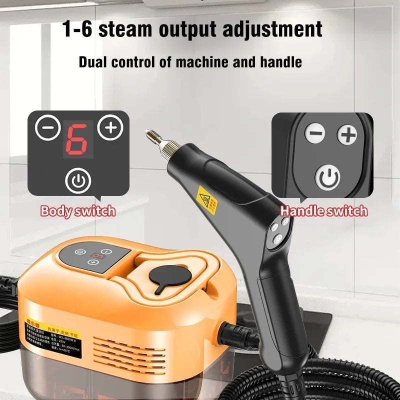 2500W Handheld Steam Cleaner High Temperature Steam Cleaning Machine Portable Car Carpet Cleaner Auto Pressure Washer