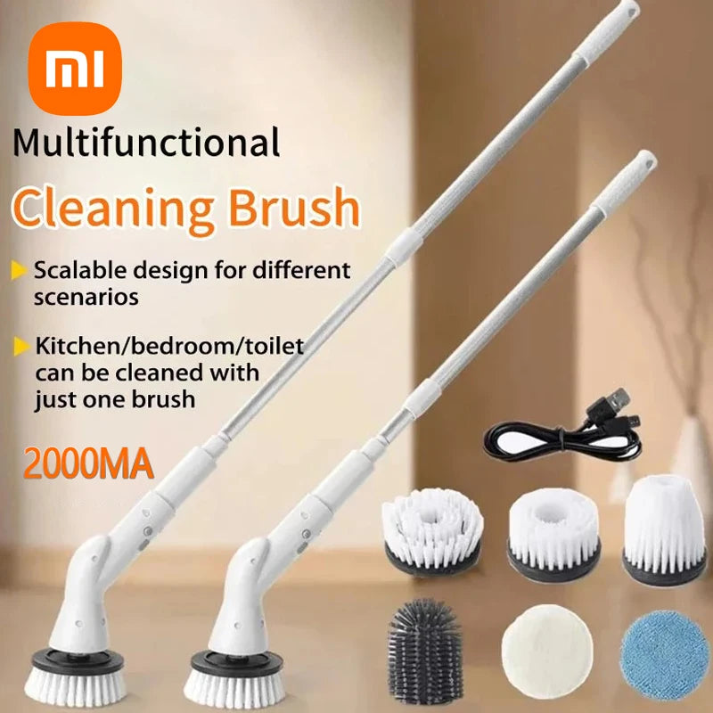 Xiaomi 6-in-1 Electric Cleaning Brush 2000mAh Cordless Electric Rotary Cleaning Brush Shower Cleaning Brush Kitchen Bathroom