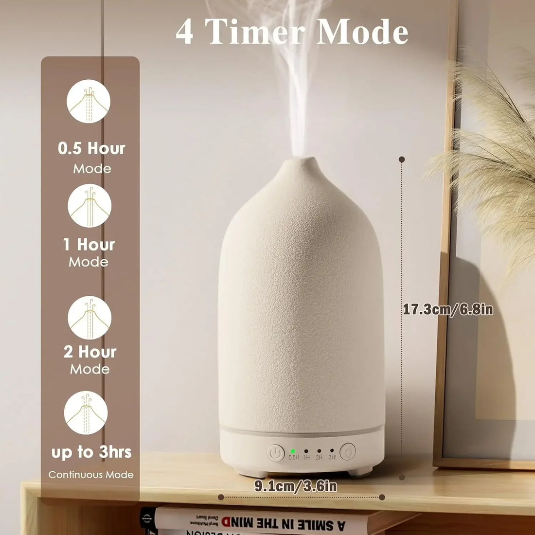 Ceramic Diffuser 100ml Essential Oil Diffusers Aromatherapy Ultrasonic Humidifier Timer 7 LED Colors Lights For Home Office