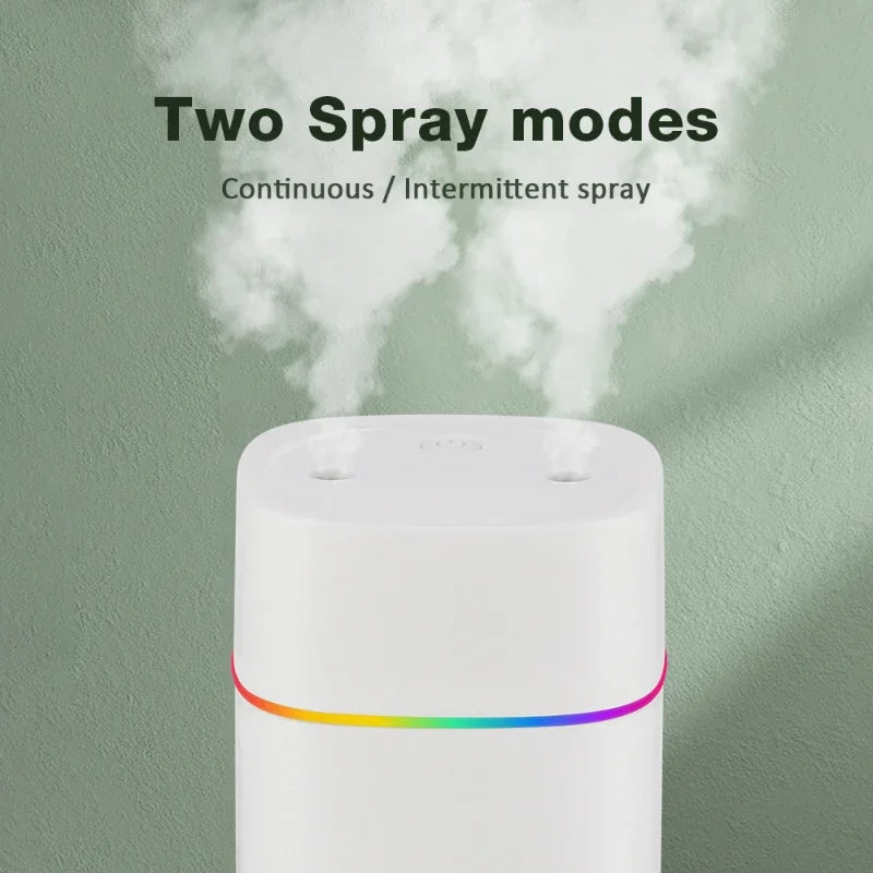 Xiaomi Youpin Air Humidifier Double Spray Port Essential Oil Aromatherapy Humidifier Mute Atomizer Colorful Lights For Home Car