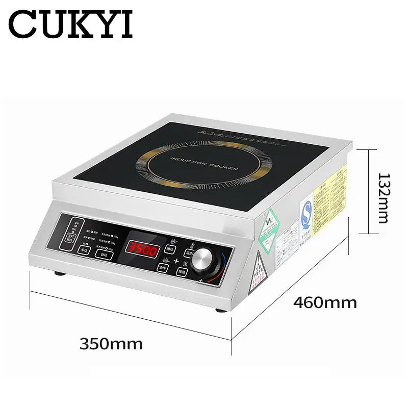 3.5KW High-power Intelligent Waterproof Induction Cooker Multistage Adjust Stir-Fry Stew Soup With Timer 50KG bearing capacity