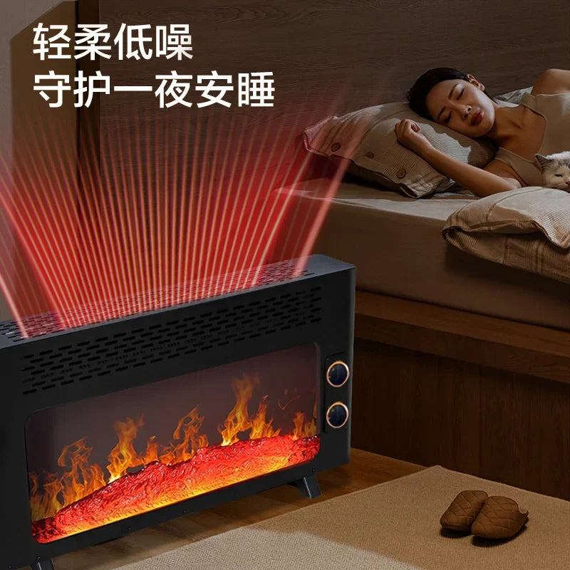 3D simulated flame fireplace constant temperature home heater whole house heating artifact silent desktop electric heater