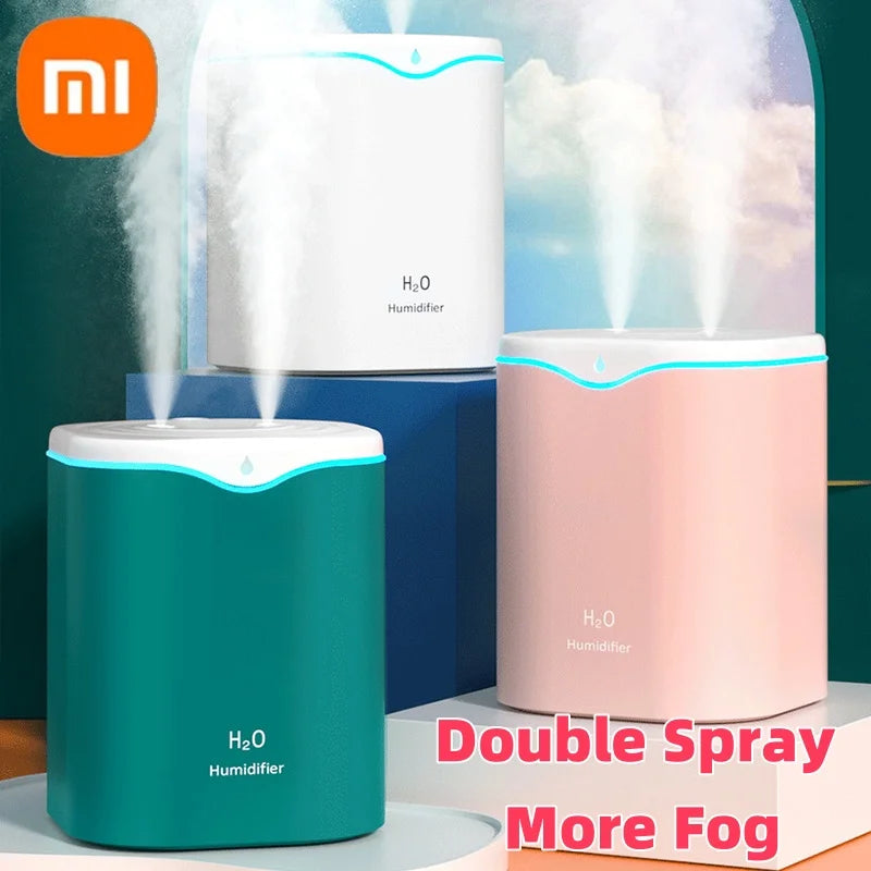 Xiaomi 2.2L Large Capacity USB Air Humidifier Double Spray Port Essential Oil Aromatherapy Humidifier Cool Mist Maker Fogger New