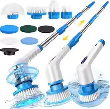 BRIEFNESS Cordless Electric Cleaning Brush 10-in-1 Multifunctional Spin Scrubber Kitchen Bathroom Cleaning Brush Rotary Cleaners