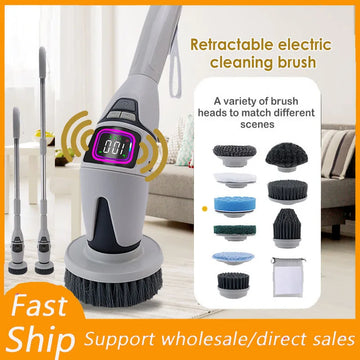 10 in-1 Household Cleaning Brush Multifunctional Electric Cleaning Brush Bathroom Cleaning Toilet Brush With Voice Announcemen