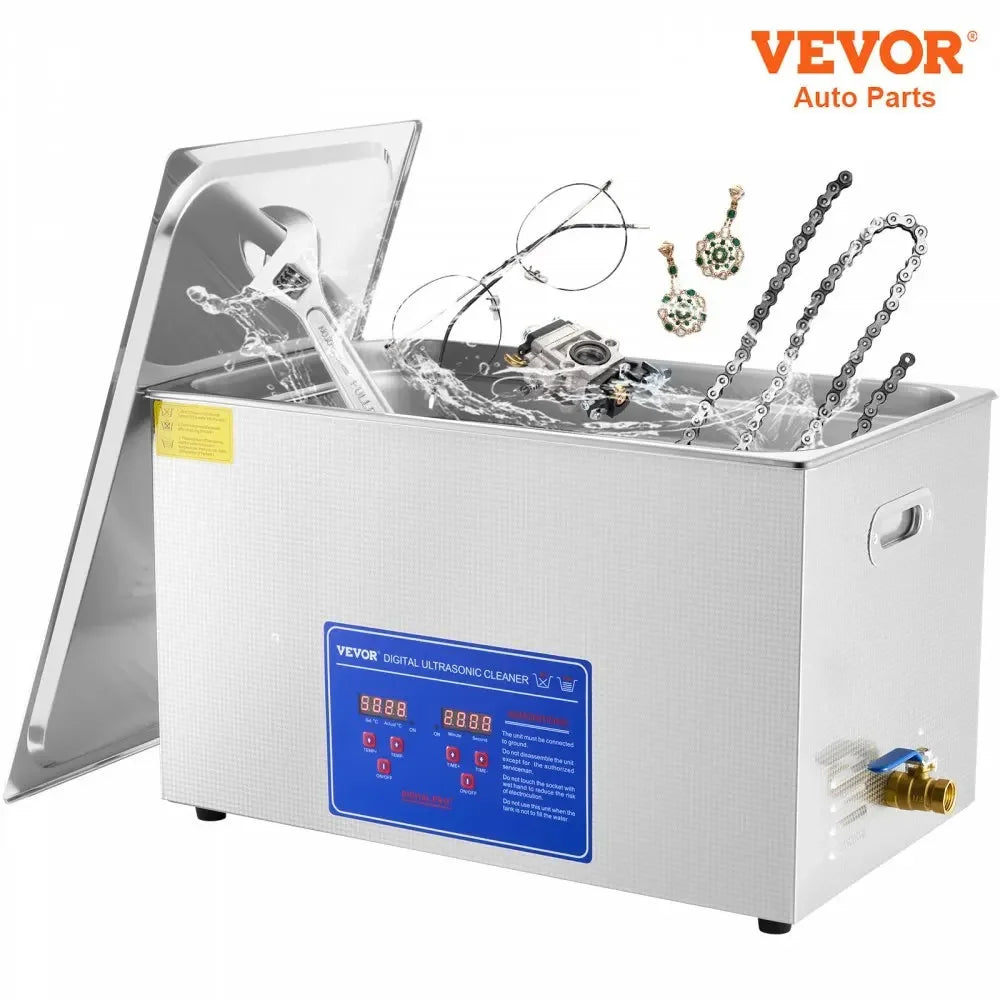 VEVOR Ultrasonic Cleaner Digital Timer 2L 3L 6L 10L 15L 22L 30L Stainless Steel Bath Jewelry Glasses Watch Cleaning Machine