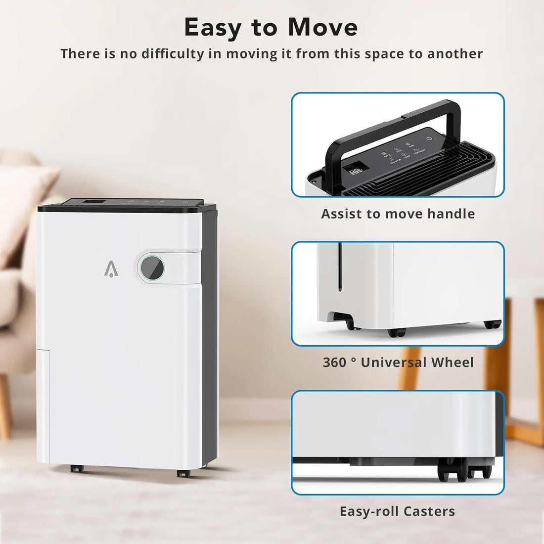 Dehumidifiers For Home 24L/Day Dehumidifier With Automatic Humidity Display Sleep Mode Childlock 24H Timer High-capacity