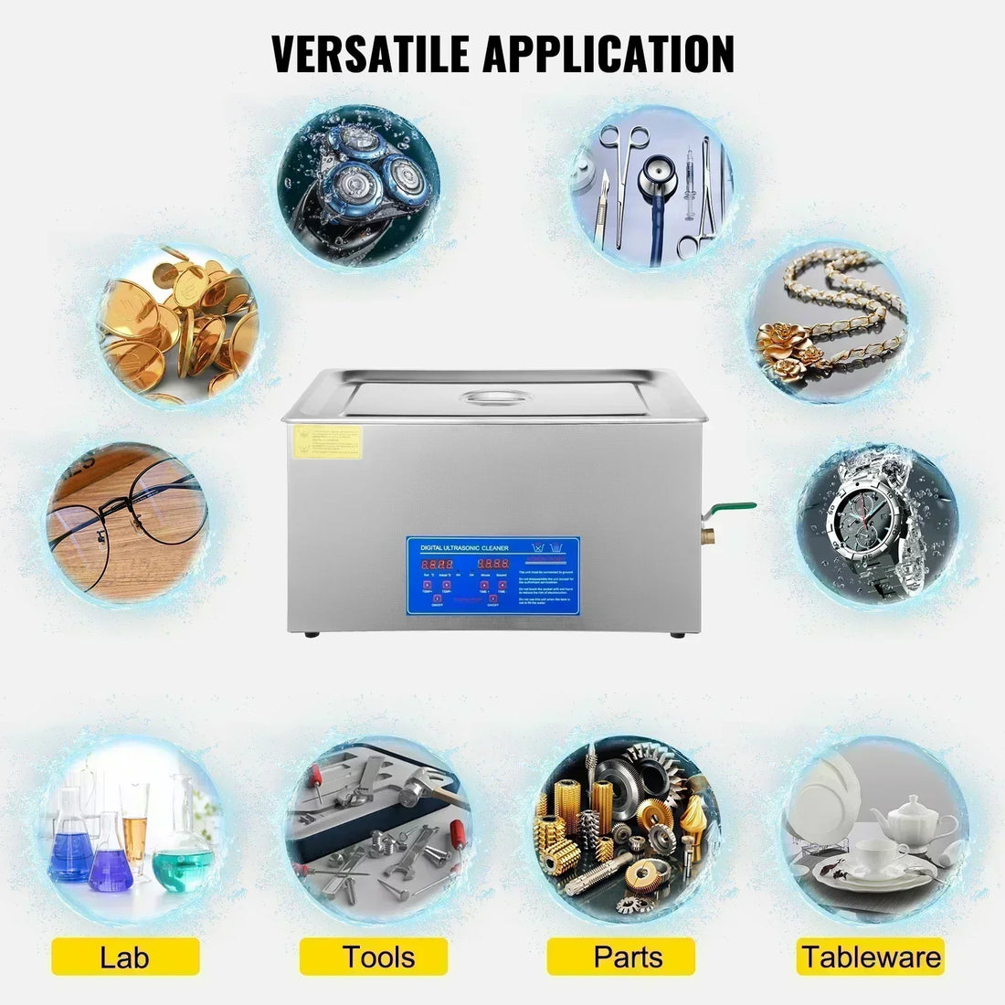 VEVOR 1.3L 2L 3L 6L 10L 15L 22L 30L Ultrasonic Cleaner Lave-Dishes Portable Washing Machine Diswasher Ultrasound Home Appliances