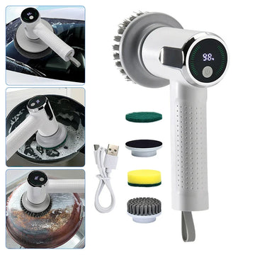 Electric Cleaning Brush Powerful Bathroom Wash Tool With 7 Brush Heads For Tile