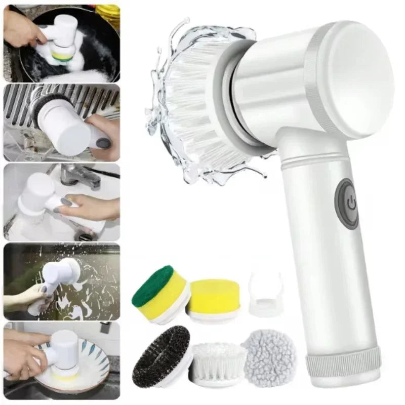 Xiaomi 5 in 1 Powerful Electric Cleaning Brush Spin Scrubber Brush Deep Cleaning with 5 Replaceable Heads For Bathroom Kitchen