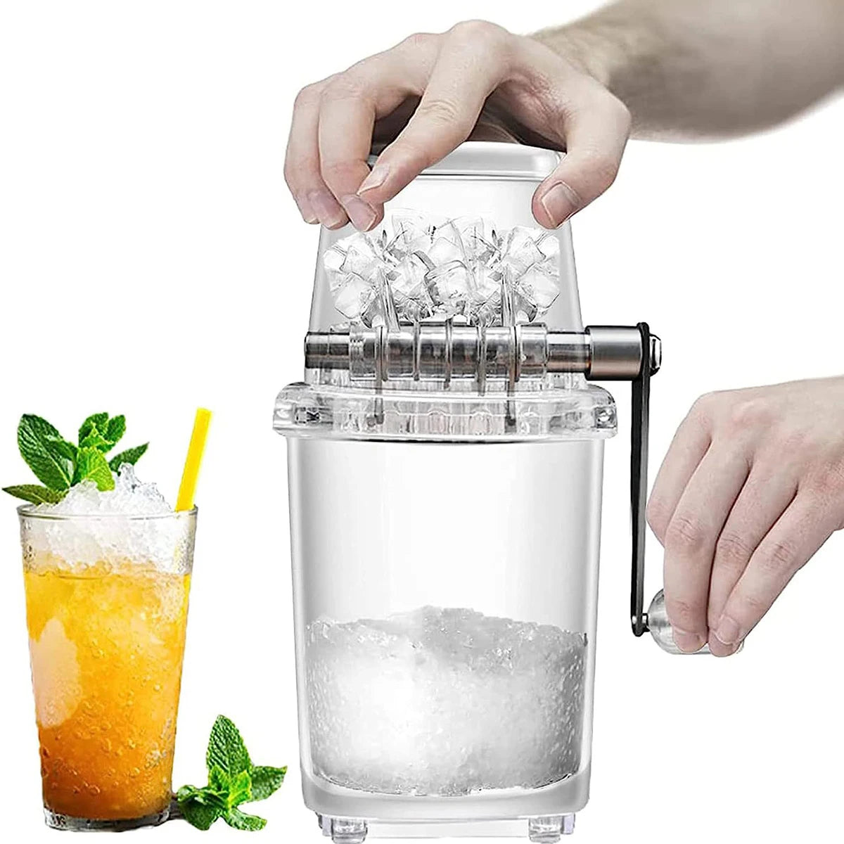 2025 New Manual Ice Crusher Portable Home Hand-cranked Ice Machine Kitchen Multi-functional Smoothie Machine Beverage Tool