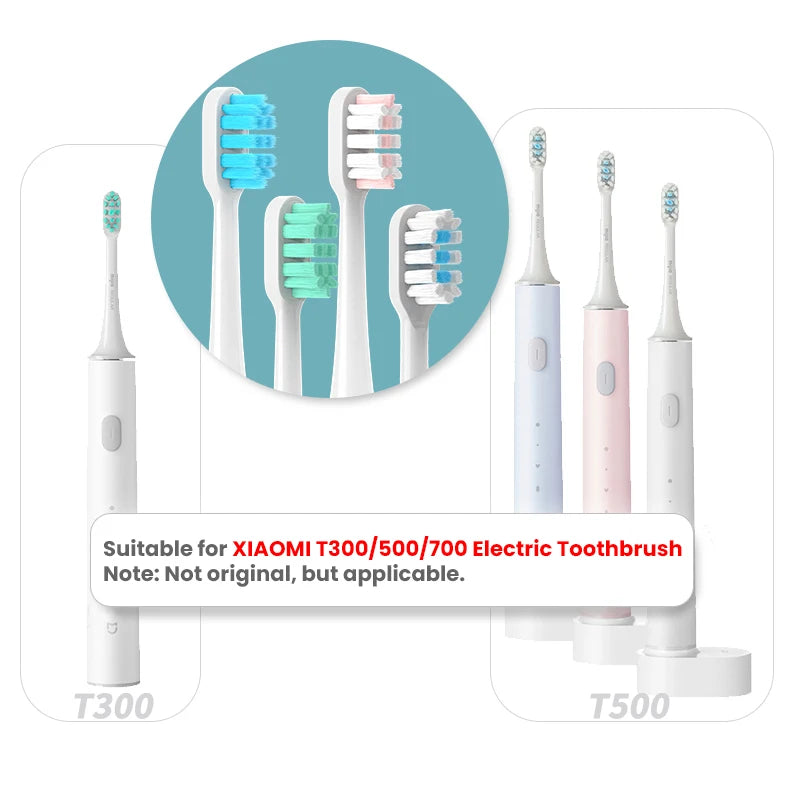 Hot Replacement Brush Heads For Xiaomi Mijia T300/T500/T700 For Sonic Electric Toothbrushes with Caps Sealed Package Soft Heads