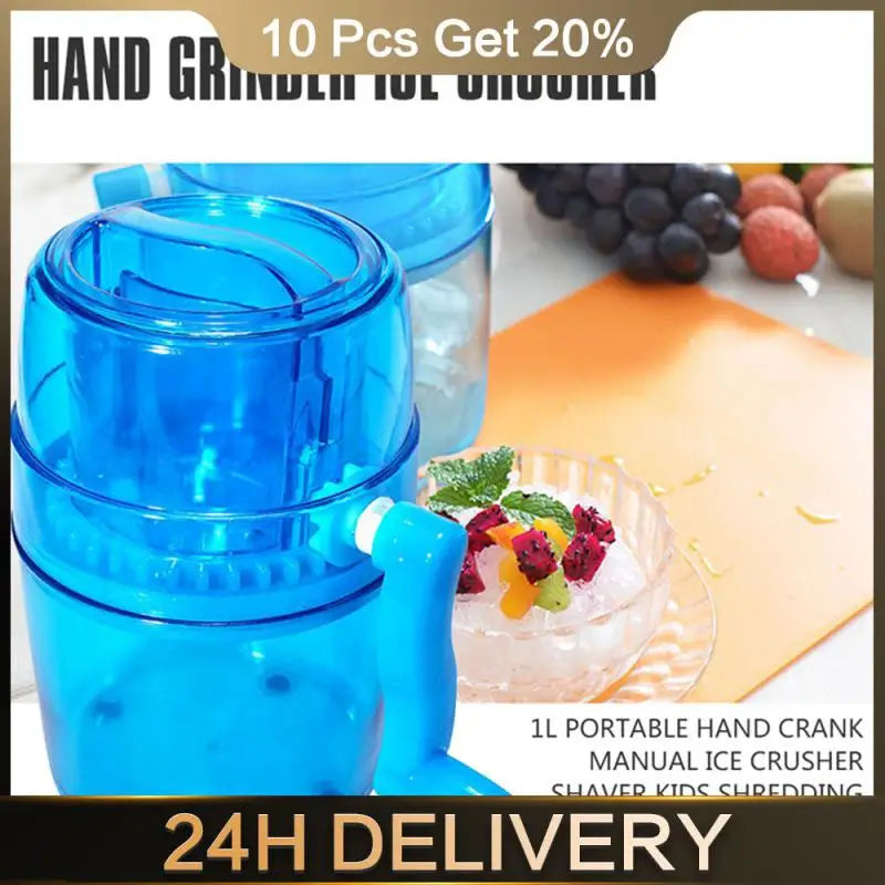 Snow Cone Smoothie Ice Block Making Machine Ice Shaver Handle Ice Crusher Manual Multifunction Portable Ice Slush Maker Home