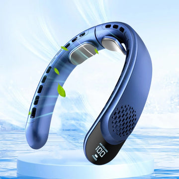 Portable Neck Fan 4 Turbo Hands Free Bladeless Neck Cooler 4000 mAh Battery Personal Wearable Fan 3 Speeds 360° Cooling Airflow