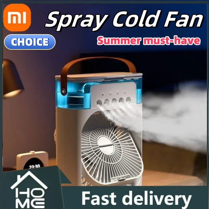 Xiaomi 3 In 1 Portable Fan Air Conditioner Car Household Small Air Cooler LED Night Lights Humidifier Air Adjustment Home Fans