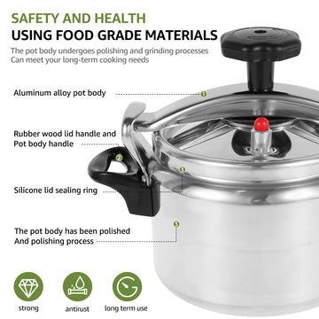 Small Pressure Cooker 3L Capacity Pressure Cooker Practical Pressure Canner with Safety Valve Multipurpose Pressure Cooker Pot F