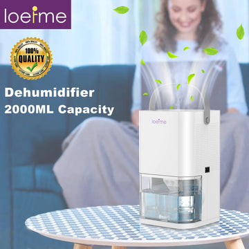 2.0L Portable Dehumidifier for Home, 650mL/D Air Dryer, Silent 35dB, Touch Control, Handle Design for Damp & Humid Spaces