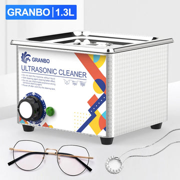 Granbosonic Ultrasonic Cleaner 800ML 1L 40KHz 35W 60W Easy Operation Jewelry Glasses Makeup Washer Bath New Design