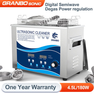 4.5L 180W 40KHz Lab Ultrasonic Cleaner Multi-Feature Digital Degas Semiwave Power Adjustable Precision Parts Dental Instruments