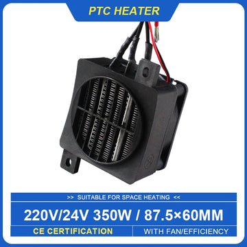 350W 220V Heater 24V DC Fan Thermostatic Electric Heater PTC Fan Heater Heating Element Egg Incubator Heater