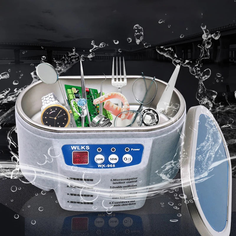 Electric Ultrasonic Cleaner 30W 50W 40Khz Sonicator Bath For Watches Glasses Teeth Makeup Razor Denture Contact Lens Jewelry