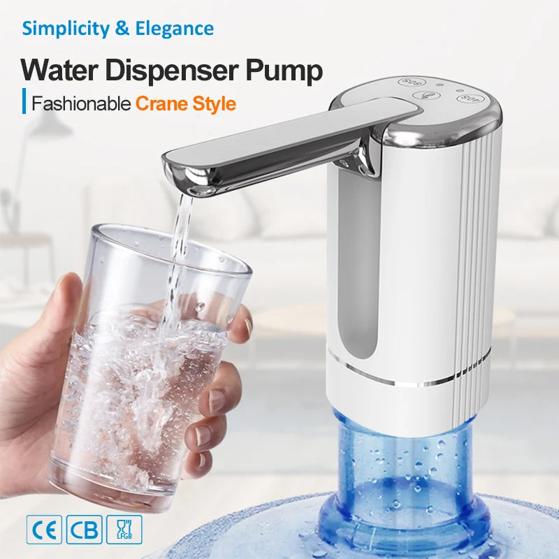 Water Dispensers Foldable Water Bottle Pump Automatic Dispenser Pump Button Control Portable Electric Water Dispenser for Home