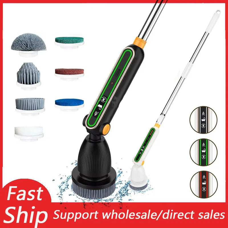 New Electric Cleaning Brush Multifunctional Household Wireless Rotatable Cleaning Brush For Bathroom Kitchen Windows Toilet