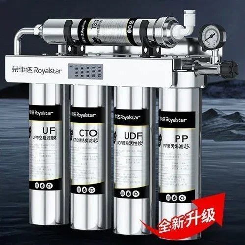 household water purifier - for direct drinking. Stainless steel. Installed in front of the kitchen tap. Kitchen water purifier