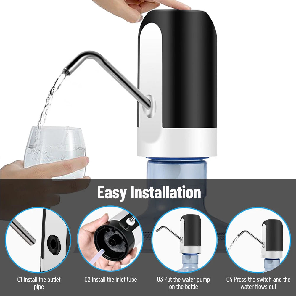 New Water Bottle Pump Rechargeable USB Automatic Electric Water Dispenser Pump Bottle Water Pump Auto Switch Drinking Dispenser