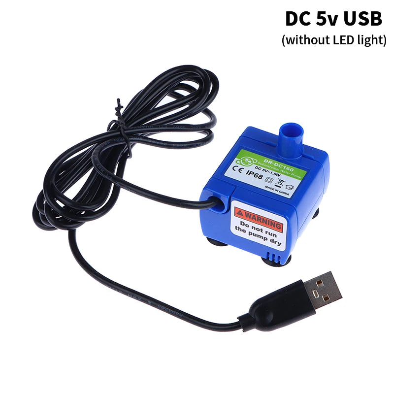 Mini DIY Low Noise Motor Pump 5V DC USB Water Pumps Accessories DR-DC160 for Pet Cat Drinking Bowl Water Dispenser Pet