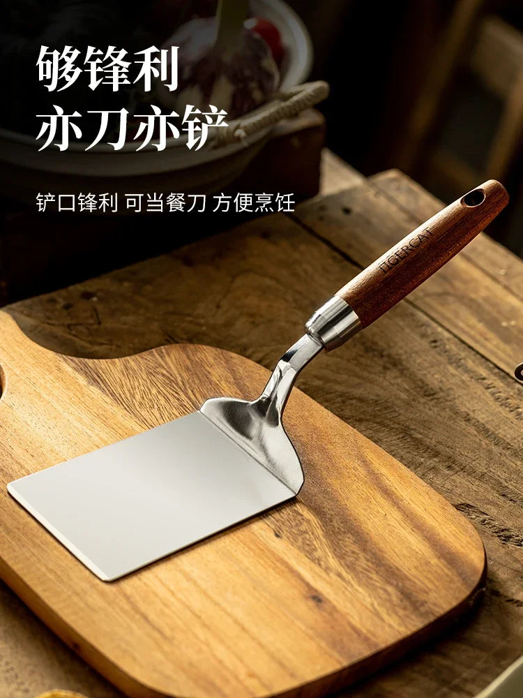 Stainless steel frying spatula Kitchen tools for cooking steak pizza spatula Frying eggs iron plate flattening spatula