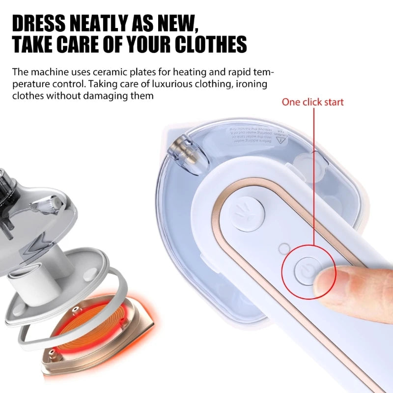 160W 60ml Rechargeable Electric Iron Machines Hangings Ironing Machines Household Travel Steam Iron For Travel