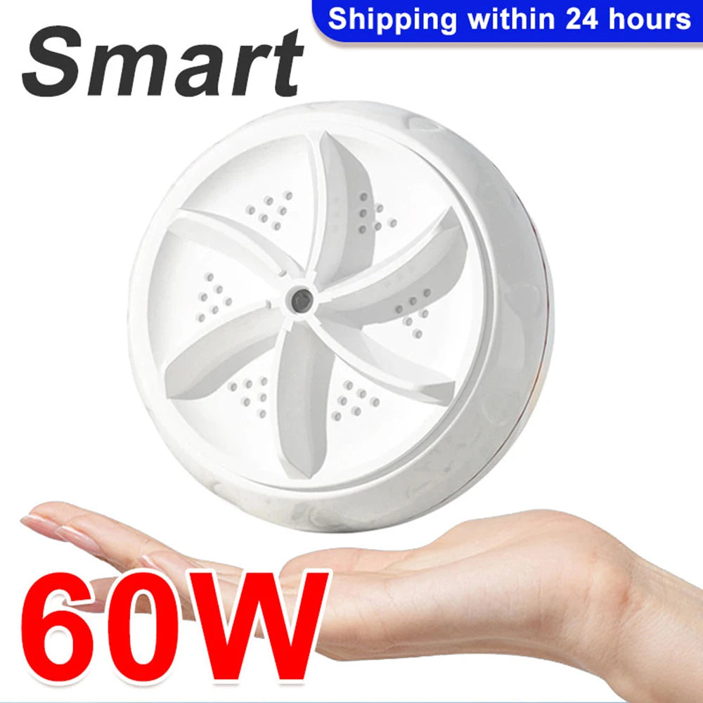 60W USB Portable Washing Machine Rotating Turbo Ultrasonic Dishwasher Fruit Mini Washing Machine For Clothes Home Kitchen Travel