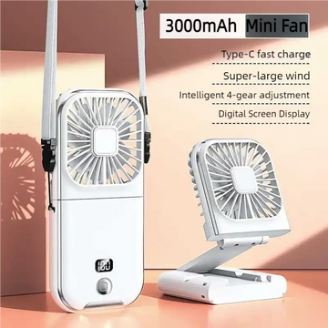 Foldable Hanging Neck Fan Cooling Desktop Refrigeration Handheld USB Mini Fan Camping Mute Ventilador Air Cooler for Sports