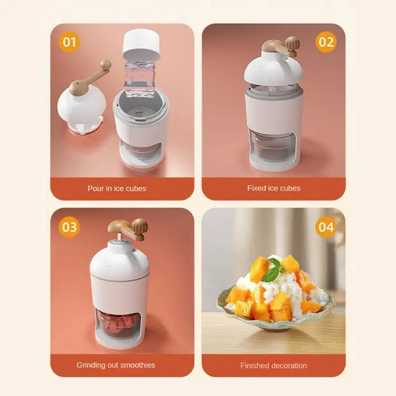 Hand Ice Crusher 500ml Healthy Food Material With Molds Shaved Ice Stainless Steel Blade Houseware Smoothie Machine