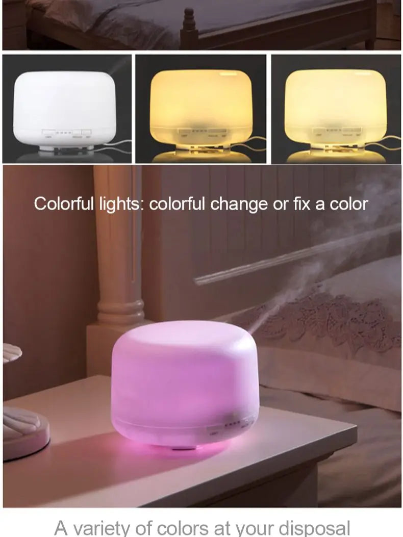 300ml Aromatherapy Oil Diffuser with 7-Color Light, Timer-Adjustable Fog Mode Setting，300ML humidifier